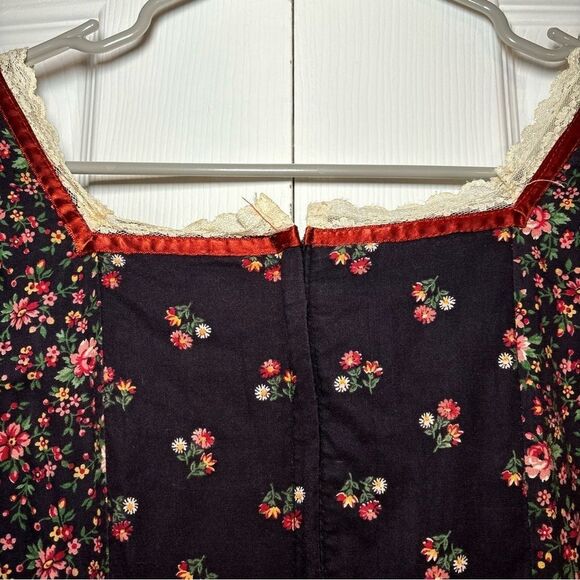 Gunne Sax Calico Dress Renaissance Fair Dress With Pockets Vintage 70s - Picture 10 of 17